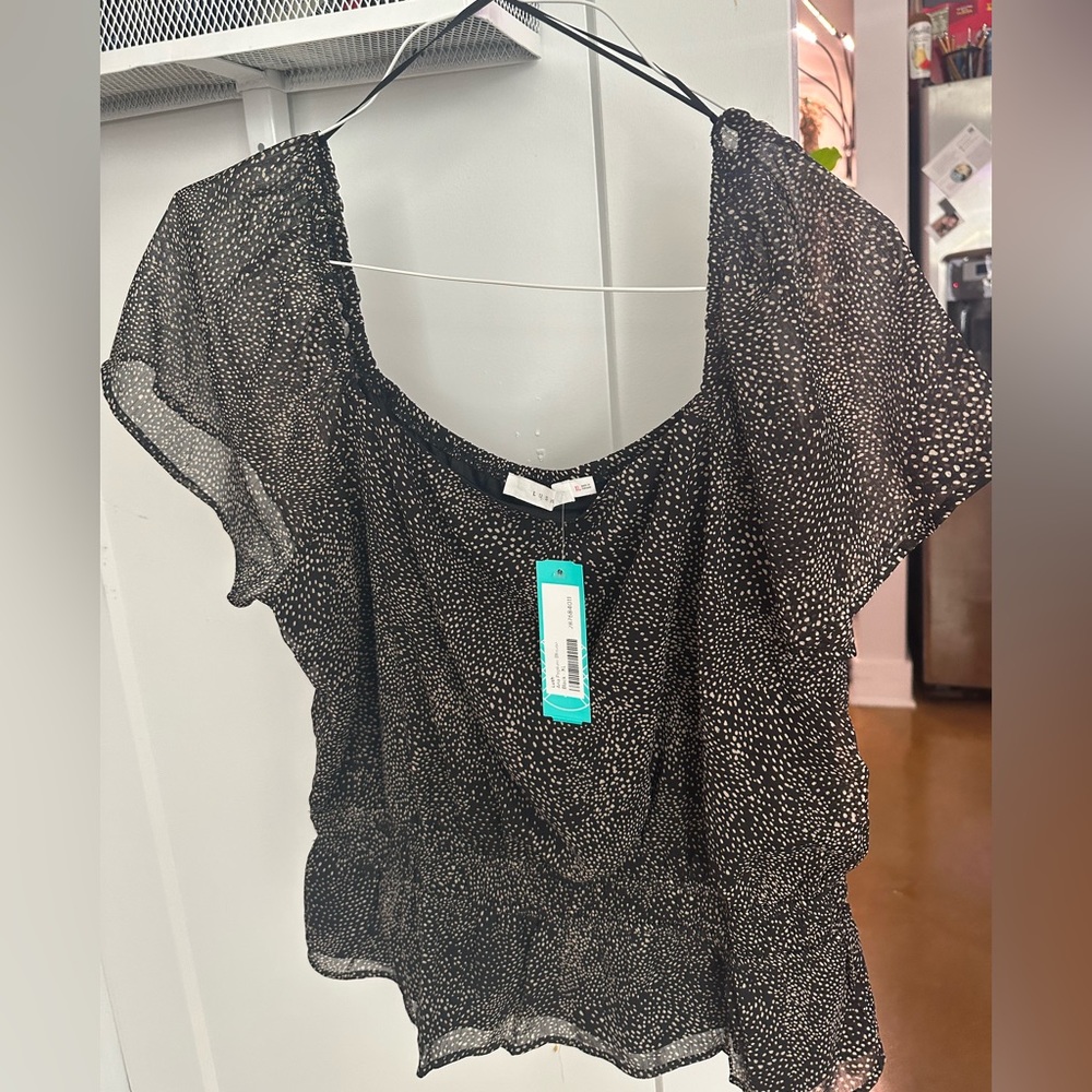 Lush Ana Peplum Blouse. XL